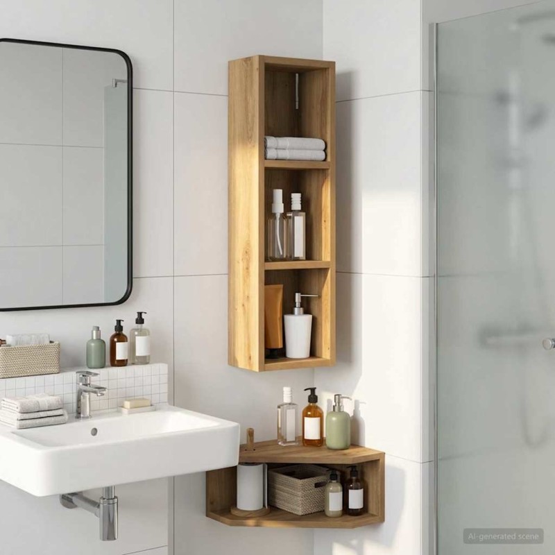 Armoire murale de salle de bain Chêne artisan 20 x 14 x 70 cm 618542618542
