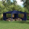 Mur de tente de fête 2 pcs 400 x 195 cm Bleu PE et acier 618547618547