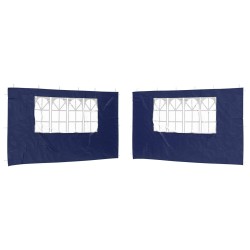 Mur de tente de fête 2 pcs 400 x 195 cm Bleu PE et acier 618547618547