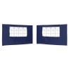 Mur de tente de fête 2 pcs 400 x 195 cm Bleu PE et acier 618547618547