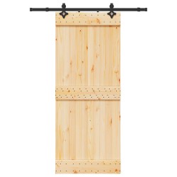 Porte coulissante NARVIK Naturel et noir 85 x 210 cm (152,5 cm) 618548618548