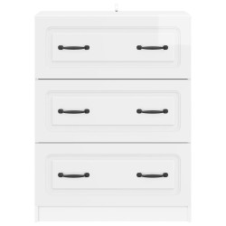 Armoire à tiroirs Blanc brillant 66 x 34,5 x 87 cm 618555618555