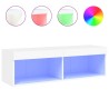 Meuble TV avec lumières LED blanc 100x30x30 cm 618557618557