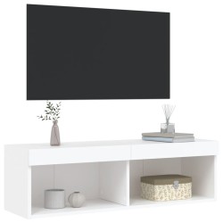 Meuble TV avec lumières LED blanc 100x30x30 cm 618557618557