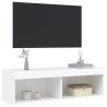 Meuble TV avec lumières LED blanc 100x30x30 cm 618557618557