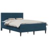 Cadre de lit avec matelas Bleu 140 x 200 cm Velours 618580618580
