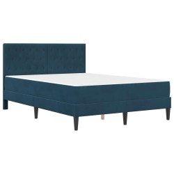 Cadre de lit avec matelas Bleu 140 x 200 cm Velours 618580618580