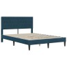 Cadre de lit avec matelas Bleu 140 x 200 cm Velours 618580618580