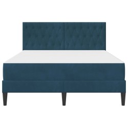 Cadre de lit avec matelas Bleu 140 x 200 cm Velours 618580618580