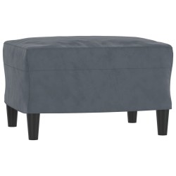 Canapé à 3 places avec repose-pieds Gris foncé 180 cm Velours 618587618587