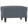 Canapé à 3 places avec repose-pieds Gris foncé 180 cm Velours 618587618587