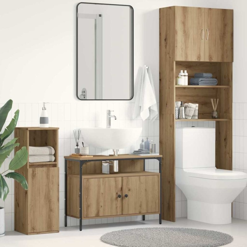 Meuble de Lavabo de Salle de Bain chêne artisanal 618588618588