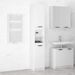 Armoire de salle de bain blanc 32x34x188,5 cm bois d'ingénierie 618589618589