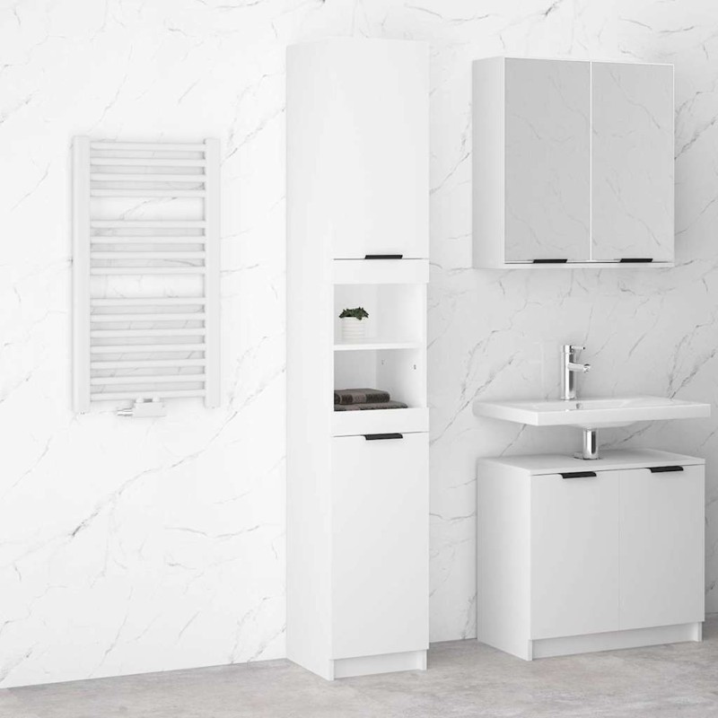 Armoire de salle de bain blanc 32x34x188,5 cm bois d'ingénierie 618589618589