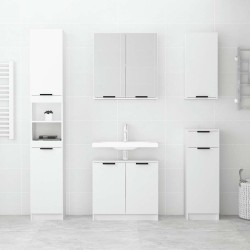 Armoire de salle de bain blanc 32x34x188,5 cm bois d'ingénierie 618589618589