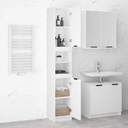 Armoire de salle de bain blanc 32x34x188,5 cm bois d'ingénierie 618589618589