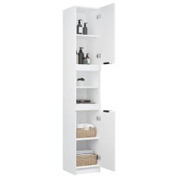 Armoire de salle de bain blanc 32x34x188,5 cm bois d'ingénierie 618589618589