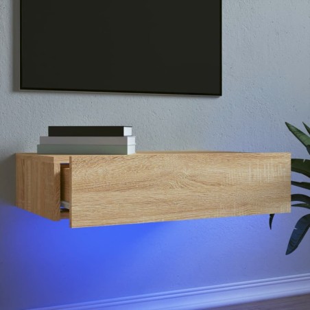 Meuble TV avec éclairage LED chêne sonoma 60x35x15,5 cm 618590618590