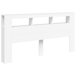 Tête de lit à LED blanc 200x18,5x103,5 cm bois d'ingénierie 618591618591