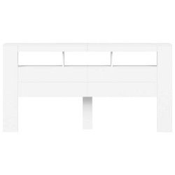 Tête de lit à LED blanc 200x18,5x103,5 cm bois d'ingénierie 618591618591
