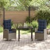 Ensemble de salle à manger pour jardin 3 pcs Gris et Noir Rotin 618594618594