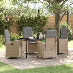 Ensemble de salle à manger pour jardin 5 pcs Beige polyrotin 618599618599