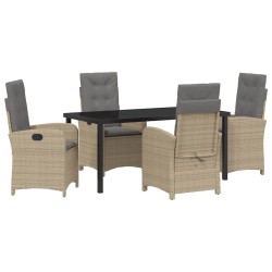 Ensemble de salle à manger pour jardin 5 pcs Beige polyrotin 618599618599