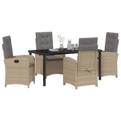 Ensemble de salle à manger pour jardin 5 pcs Beige polyrotin 618599618599
