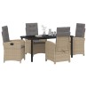 Ensemble de salle à manger pour jardin 5 pcs Beige polyrotin 618599618599