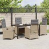 Ensemble de salle à manger pour jardin 5 pcs Beige polyrotin 618599618599
