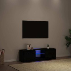 Meuble TV avec éclairage LED en chêne noir 120 x 30 x 36 cm bois d'ingénierie 618601618601