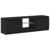 Meuble TV avec éclairage LED en chêne noir 120 x 30 x 36 cm bois d'ingénierie 618601618601