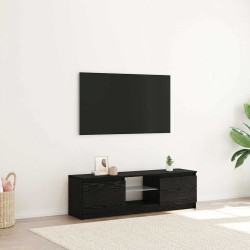 Meuble TV avec éclairage LED en chêne noir 120 x 30 x 36 cm bois d'ingénierie 618601618601