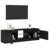 Meuble TV avec éclairage LED en chêne noir 120 x 30 x 36 cm bois d'ingénierie 618601618601