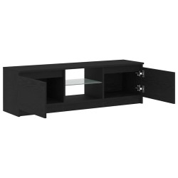 Meuble TV avec éclairage LED en chêne noir 120 x 30 x 36 cm bois d'ingénierie 618601618601