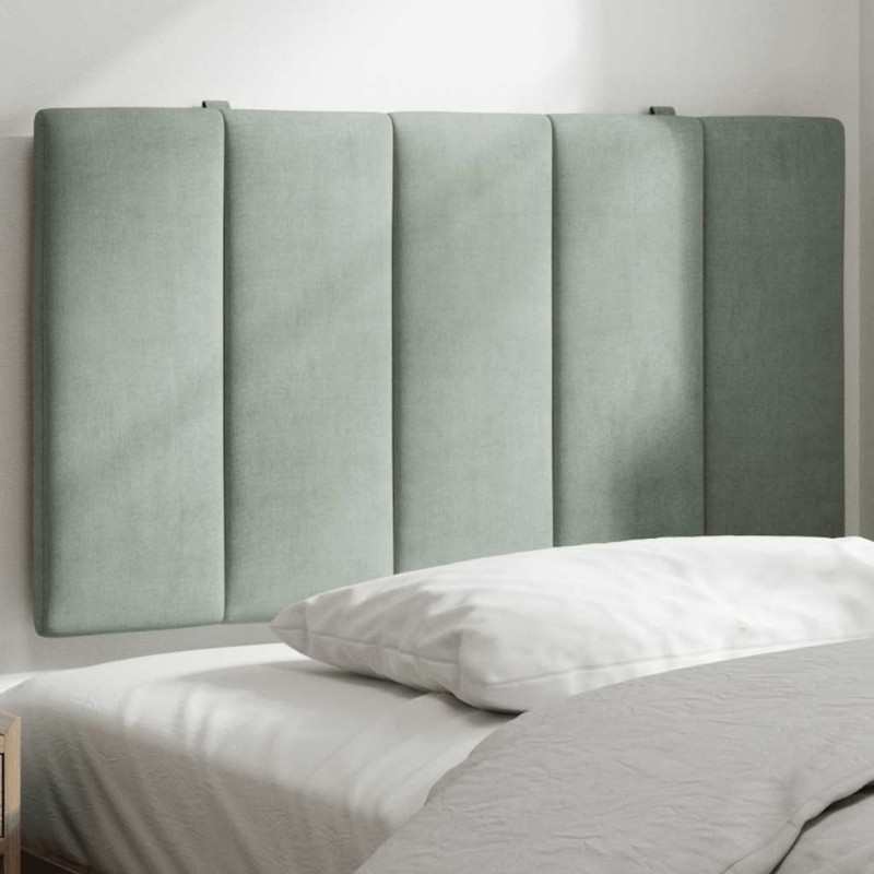 Coussin de tête de lit Hanko gris clair 90 cm velours 618602618602