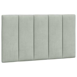 Coussin de tête de lit Hanko gris clair 90 cm velours 618602618602