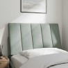 Coussin de tête de lit Hanko gris clair 90 cm velours 618602618602