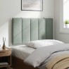 Coussin de tête de lit Hanko gris clair 90 cm velours 618602618602