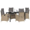 Ensemble de salle à manger pour jardin 5 pcs Beige polyrotin 618603618603