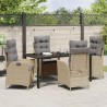 Ensemble de salle à manger pour jardin 5 pcs Beige polyrotin 618603618603