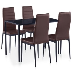 Ensemble de salle à manger 5 pcs Marron 618604618604