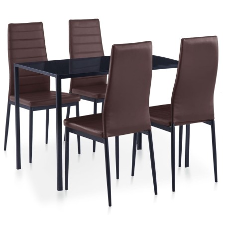 Ensemble de salle à manger 5 pcs Marron 618604618604