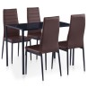 Ensemble de salle à manger 5 pcs Marron 618604618604