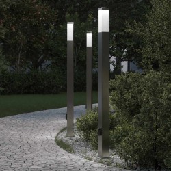 Bornes lumineuses avec sortie lot de 3 110 cm acier inoxydable IP44 618605618605