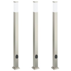Bornes lumineuses avec sortie lot de 3 110 cm acier inoxydable IP44 618605618605