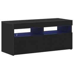 Meuble TV avec LED Chêne noir 90 x 35 x 40 cm Bois d'ingénierie 618606618606