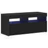 Meuble TV avec LED Chêne noir 90 x 35 x 40 cm Bois d'ingénierie 618606618606