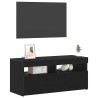 Meuble TV avec LED Chêne noir 90 x 35 x 40 cm Bois d'ingénierie 618606618606