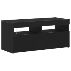 Meuble TV avec LED Chêne noir 90 x 35 x 40 cm Bois d'ingénierie 618606618606